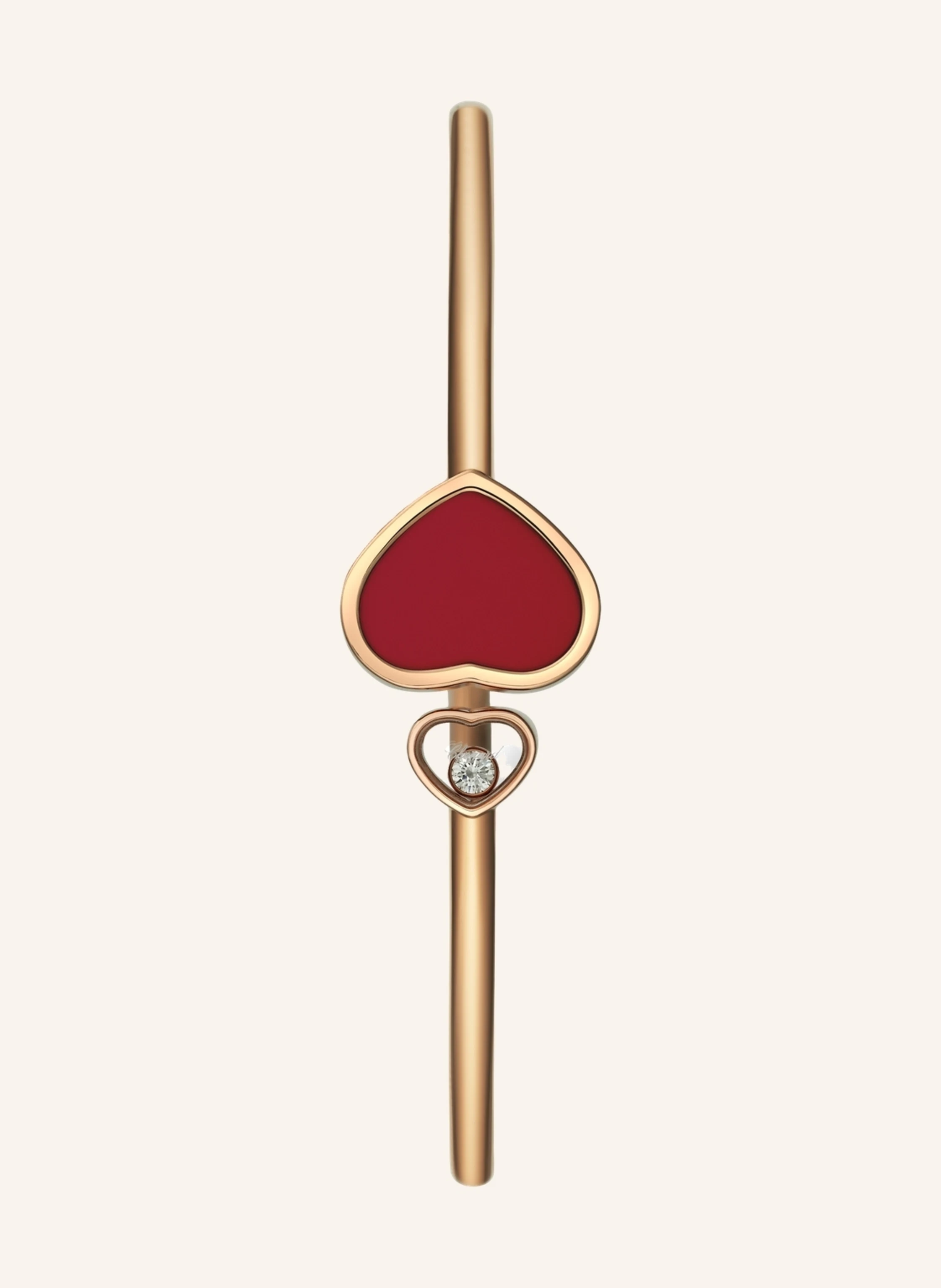 Chopard Armreif HAPPY HEARTS Armreif aus 18 Karat Roségold, Diamanten und roter Stein