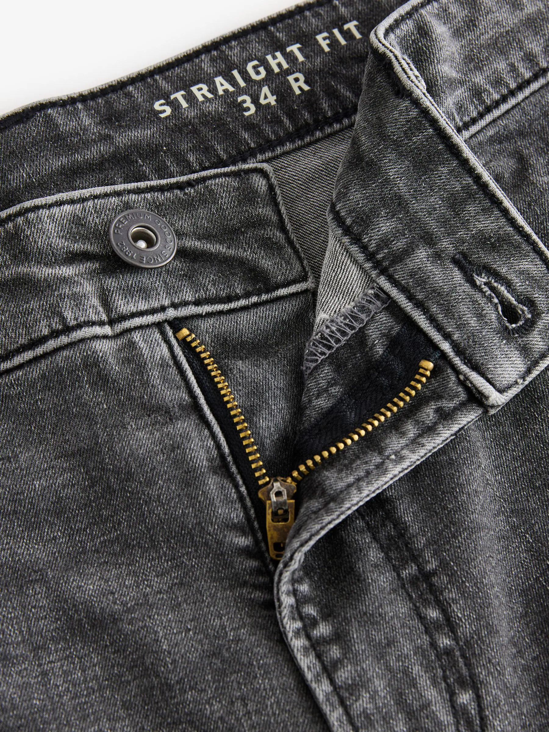Grijs Vintage - Rechte, klassieke jeans met stretch