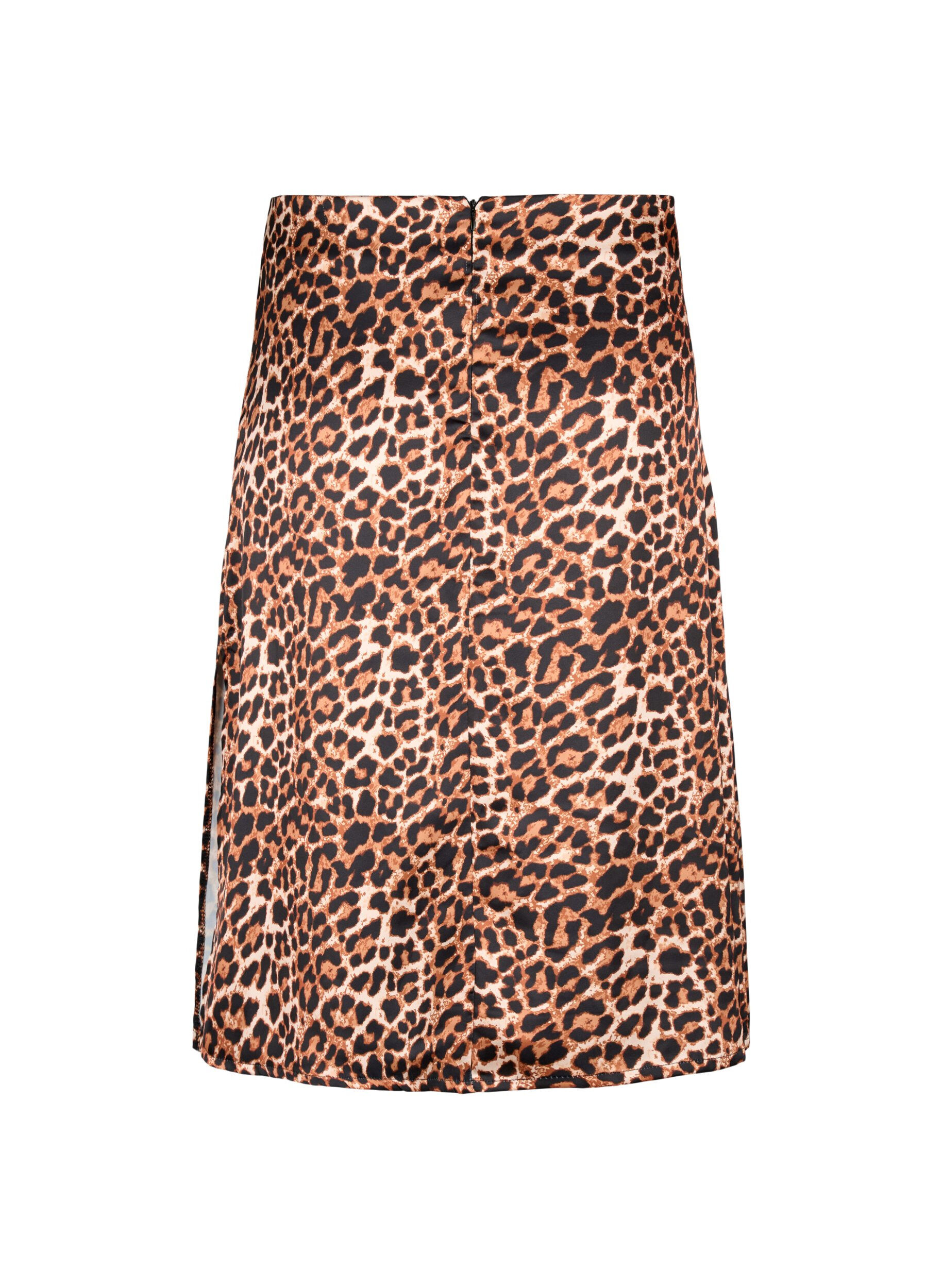 Leoprintet nederdel med slids
