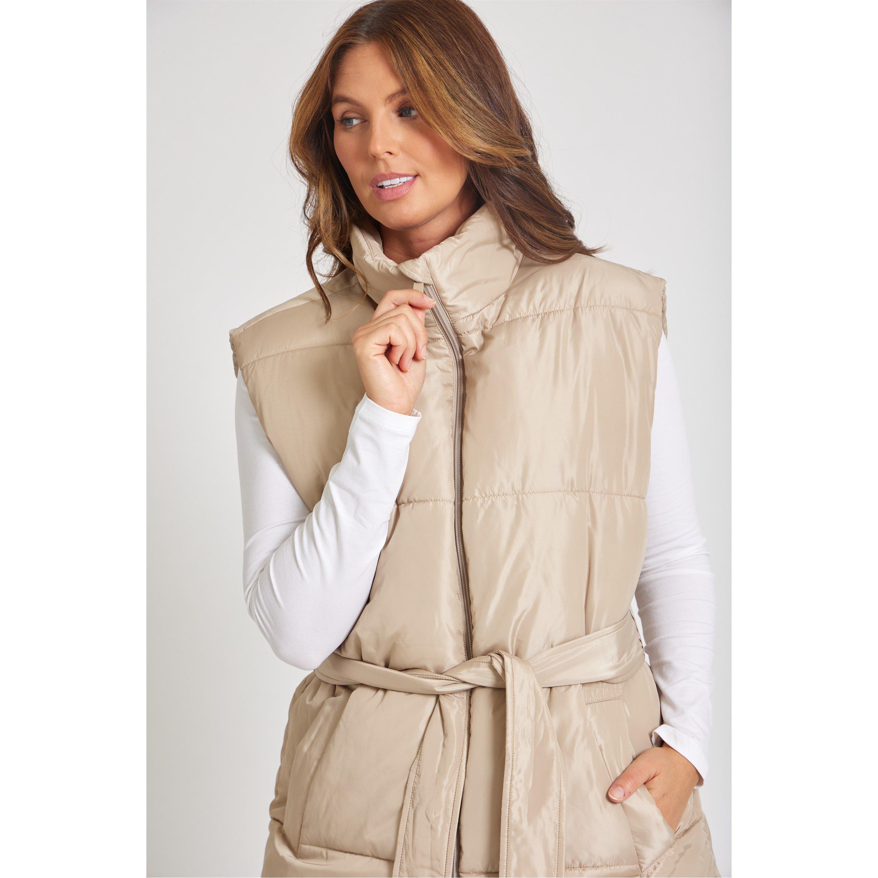 Be You Belted Belted Tie Padded Gilet