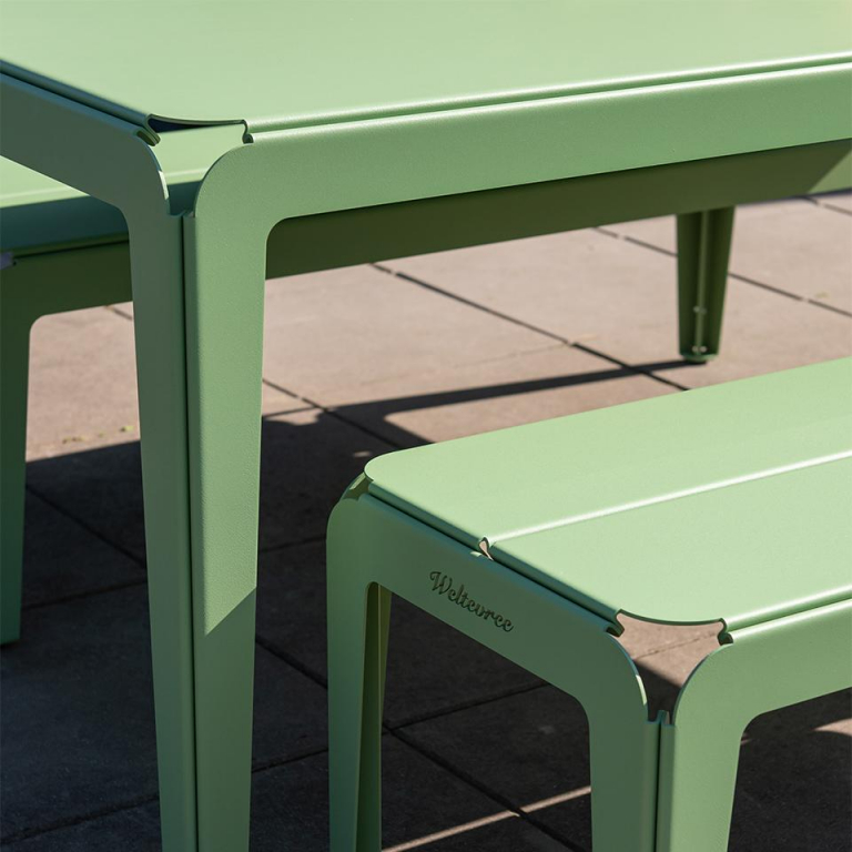 Weltevree Bended tuintafel 90x90 Grey blue