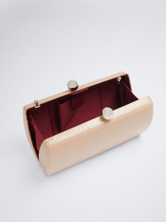 Clutch de festa com estampa animal - Rosa