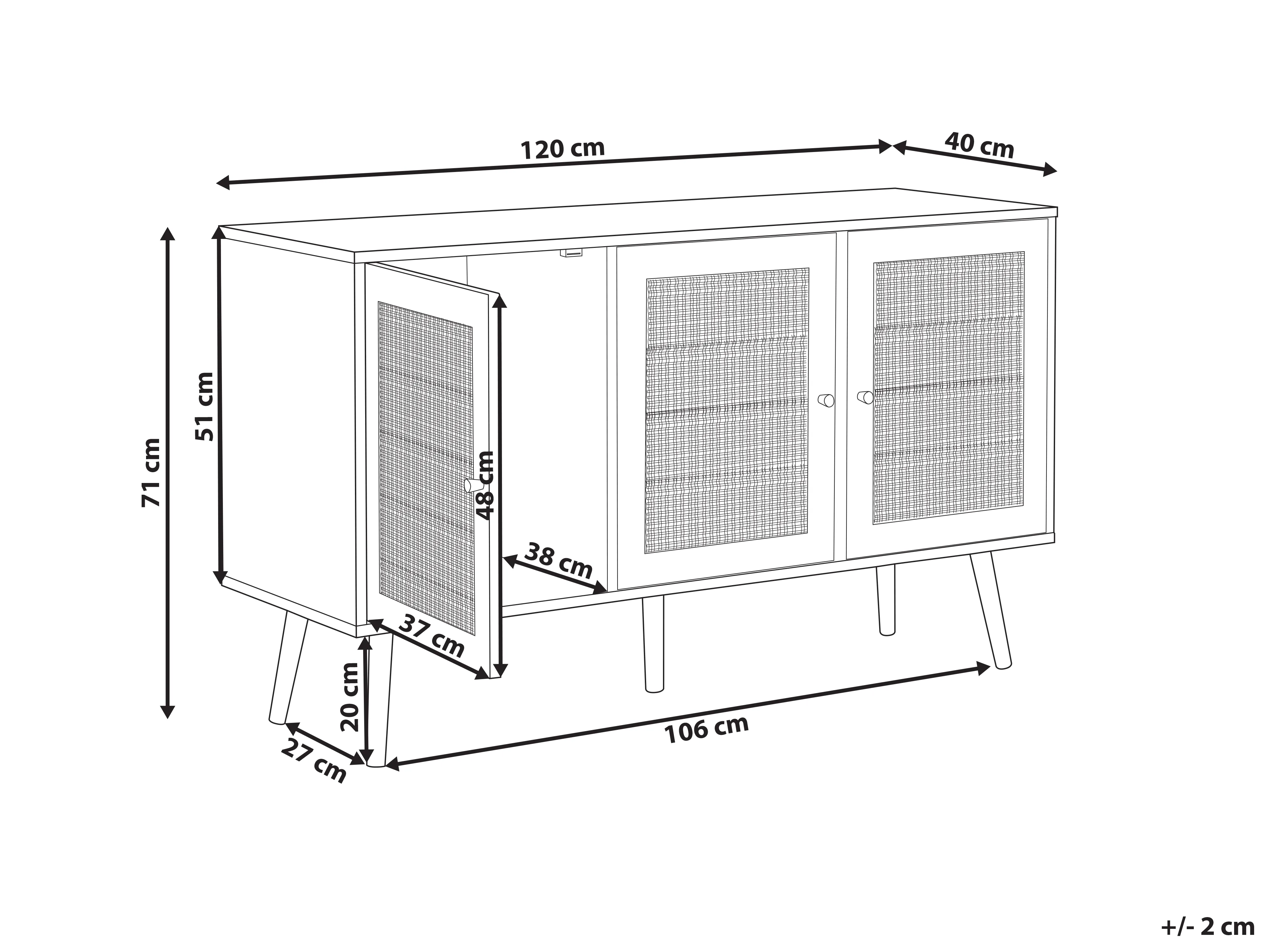 Kast PEROTE Rotan Lichtbruin