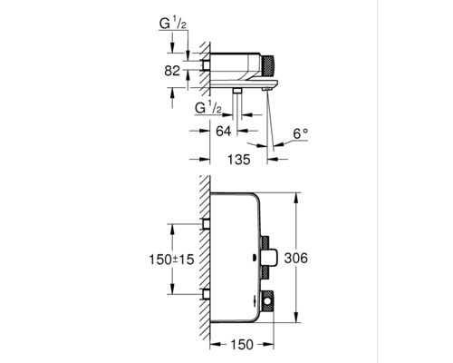 GROHE douchekraan met thermostaat GROHTHERM SMARTCONTROL chroom 34718000