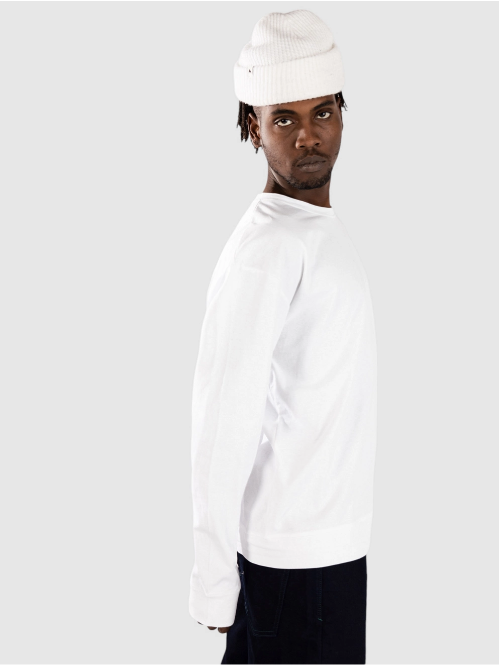 Denim Project Panda Oversized Long Sleeve T-Shirt white