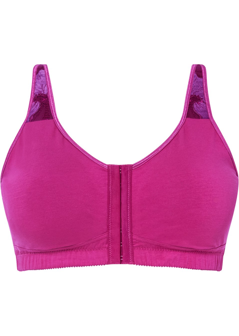 Soutien-gorge sans armatures fermeture devant avec coton et broderie velours