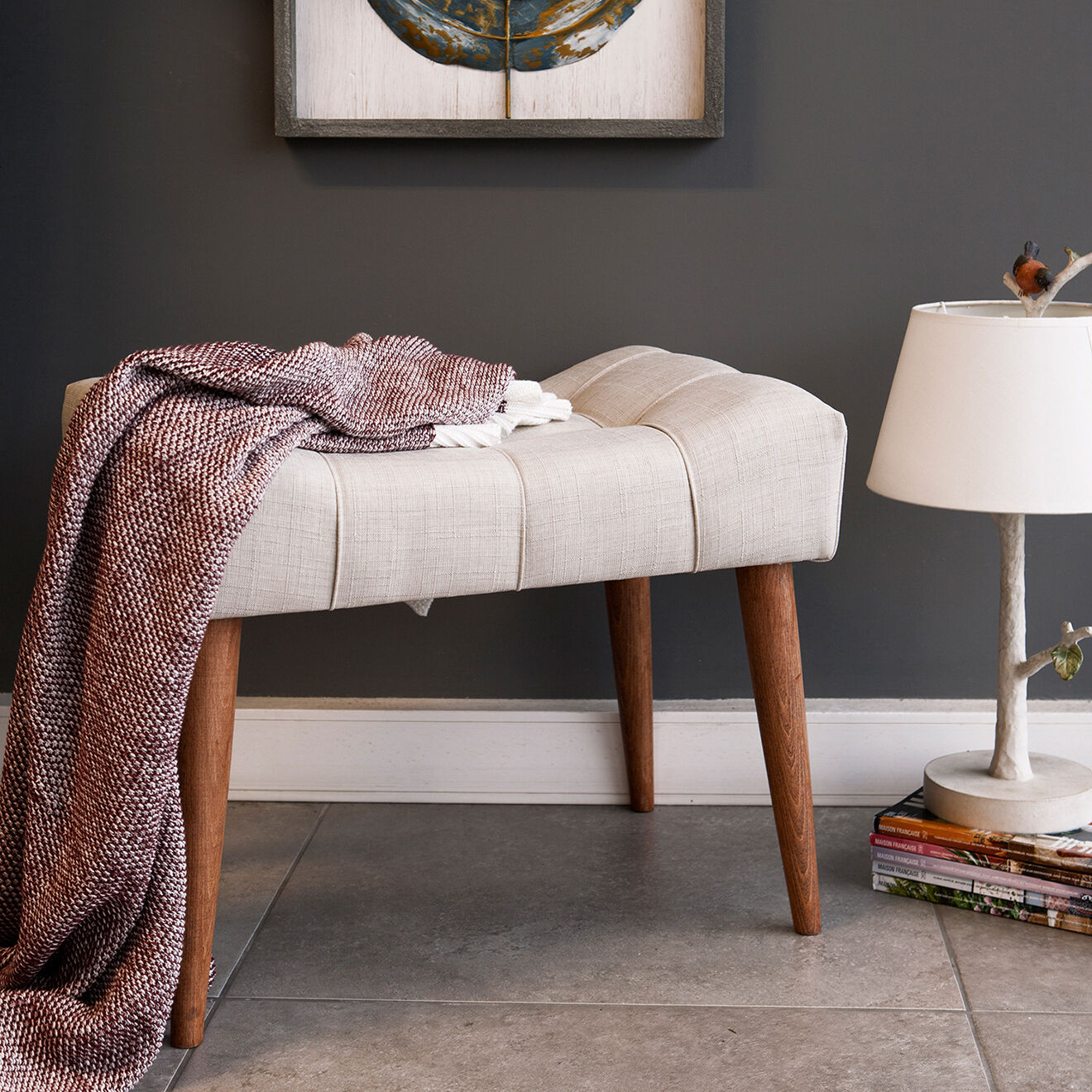 Homitis Pouf New Cool crème - 58x45x40 cm