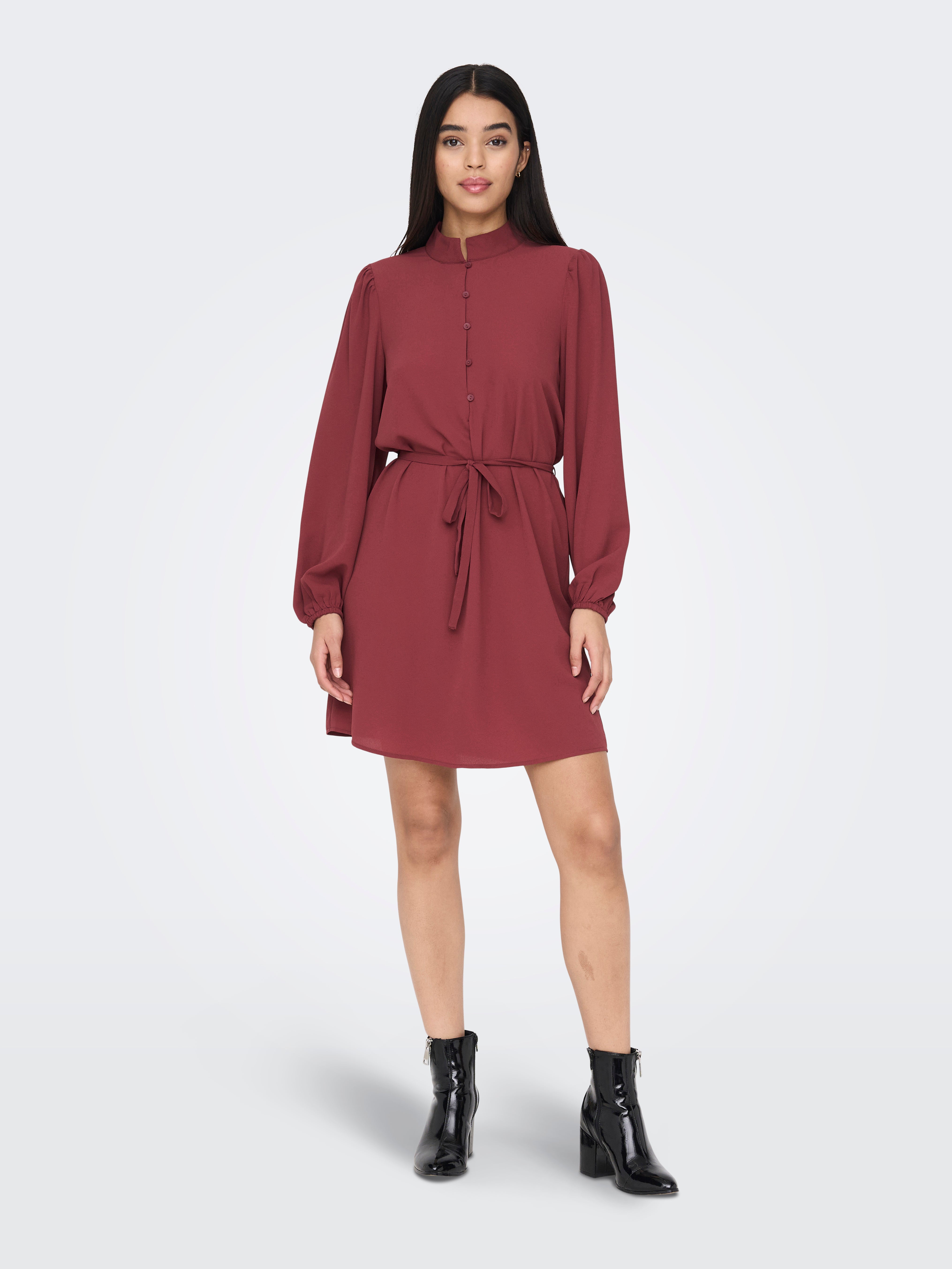 JDYHALLIE Kurzes Kleid Oxblood Red
