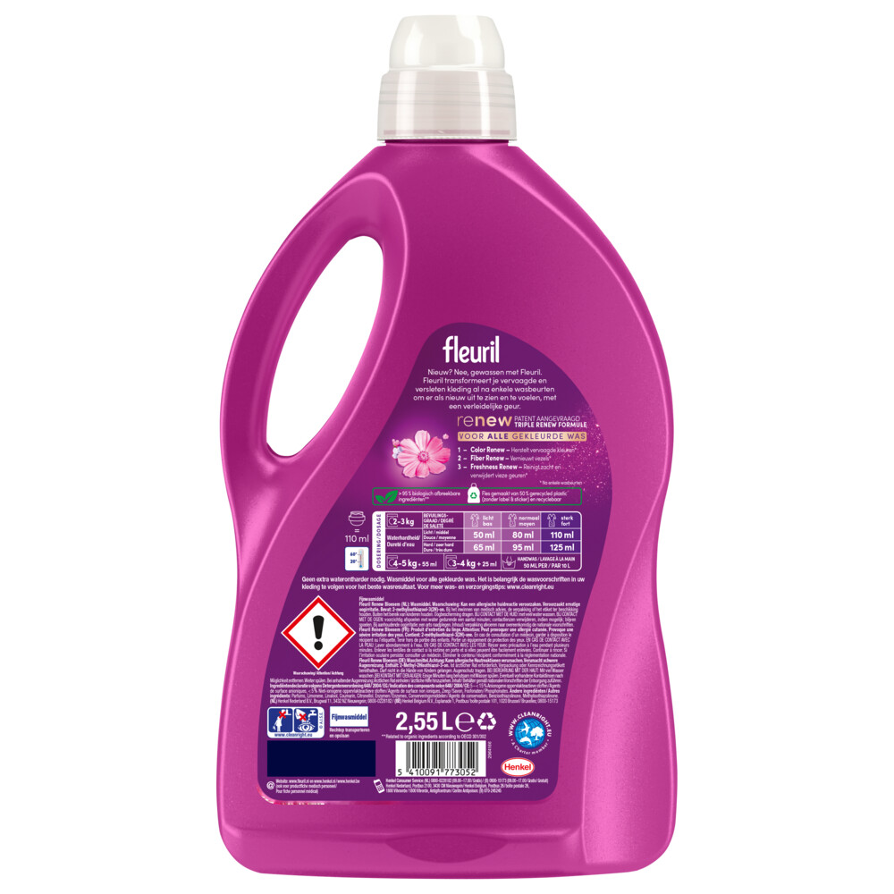 Fleuril Vloeibaar Wasmiddel Renew Bloesem 51 Wasbeurten2,55 liter