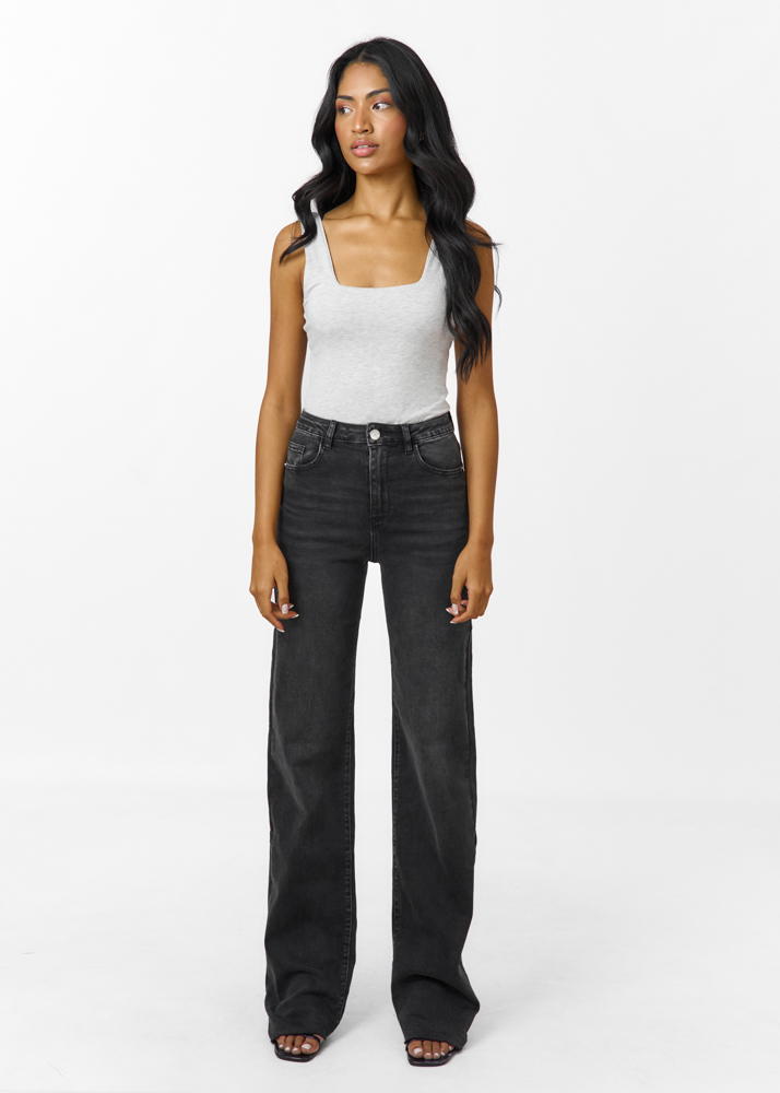 Straight leg stretch jeans midnight zwart