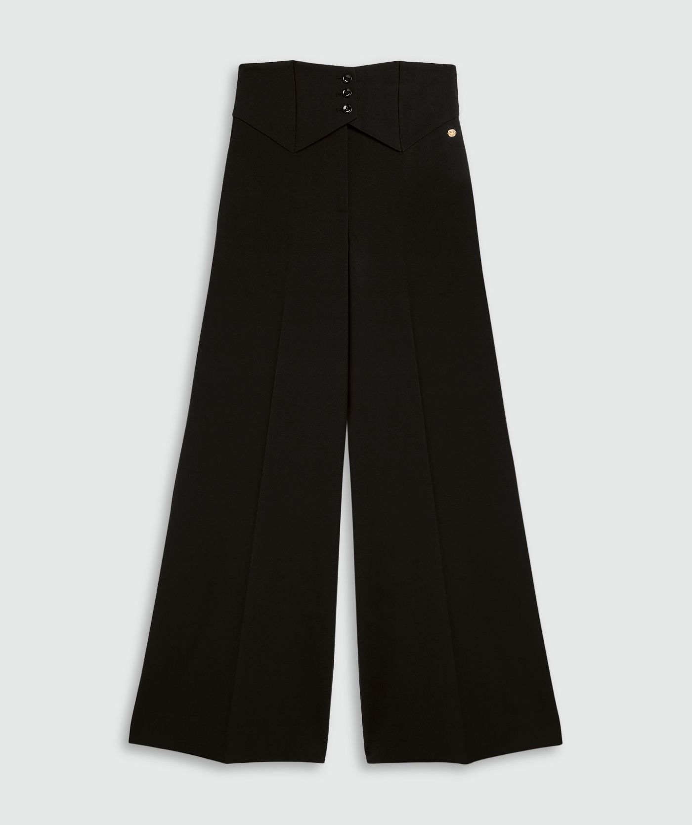 JV-PETRA high rise wide leg pantalon - black