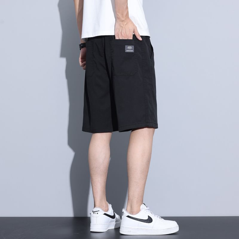 Denimic - Mid Rise Effen Applique Shorts