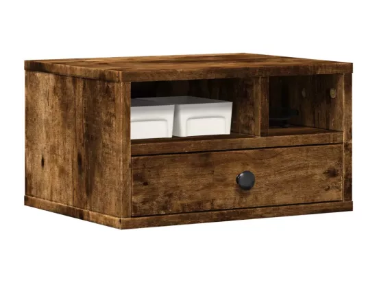 Support d'imprimante chêne fumé 40x32x22,5 cm bois d'ingénierie
