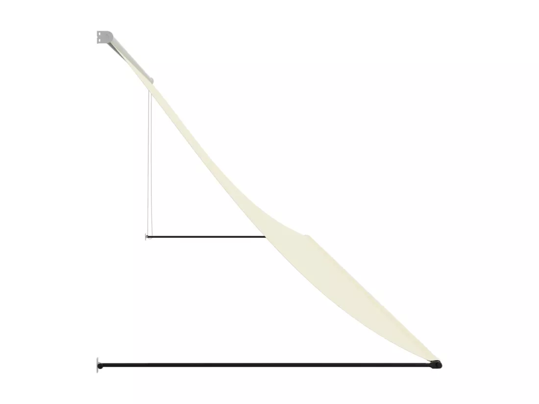 Auvent rétractable crème 400x150 m tissu et acier