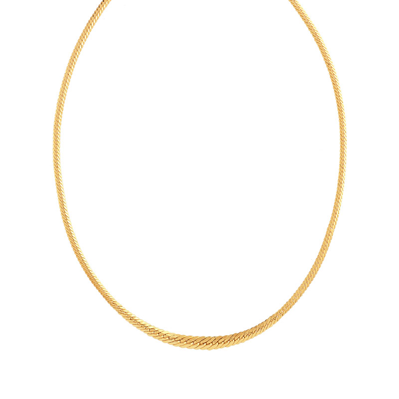 Collier or 375 jaune poli maille anglaise 42 cm