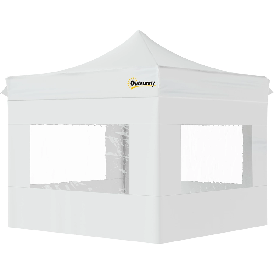 Outsunny Pavillon mit Seitenwänden weiß