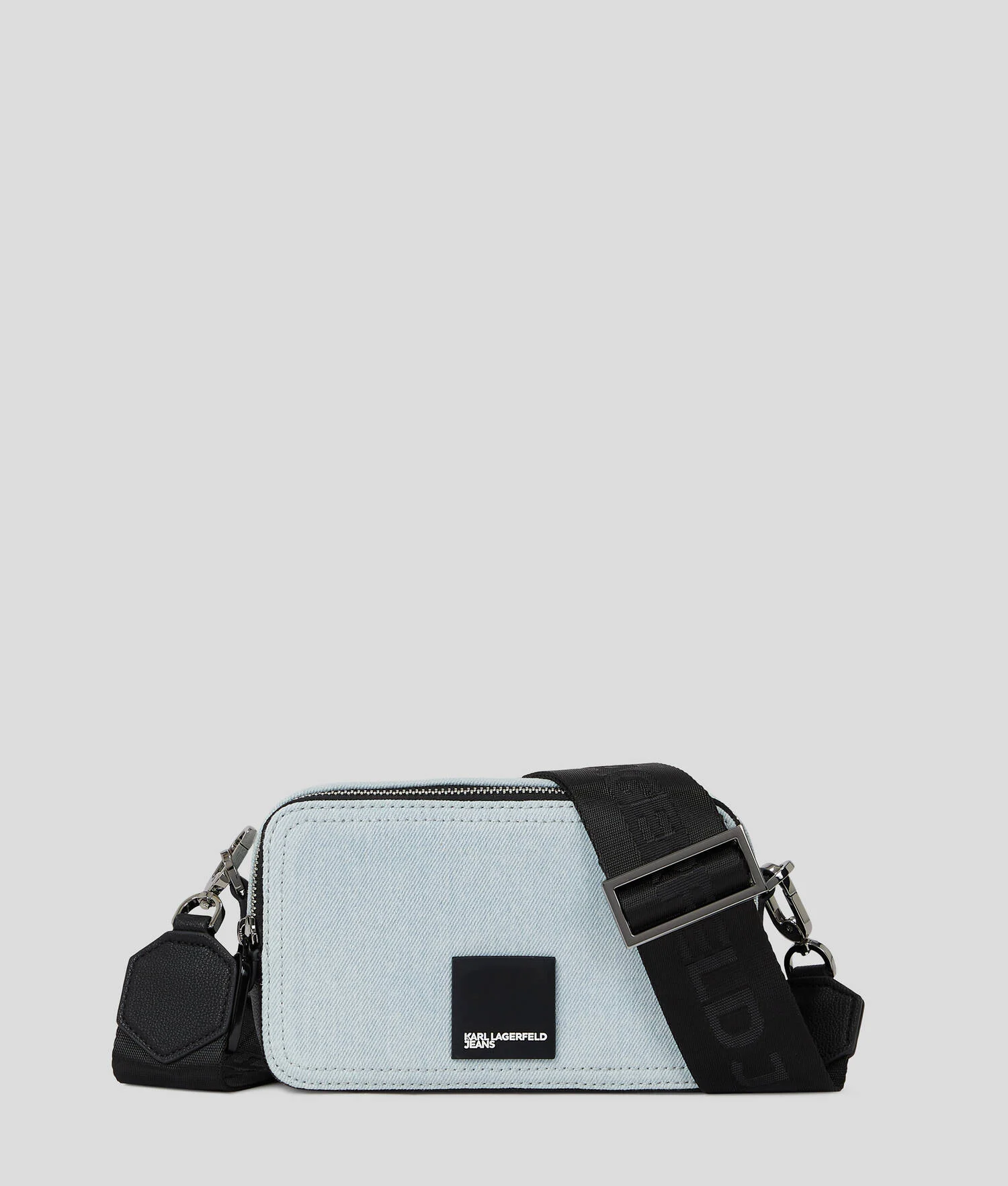 SAC POUR APPAREIL PHOTO EN DENIM AVEC LOGO CARRÉ - Bleu Clair