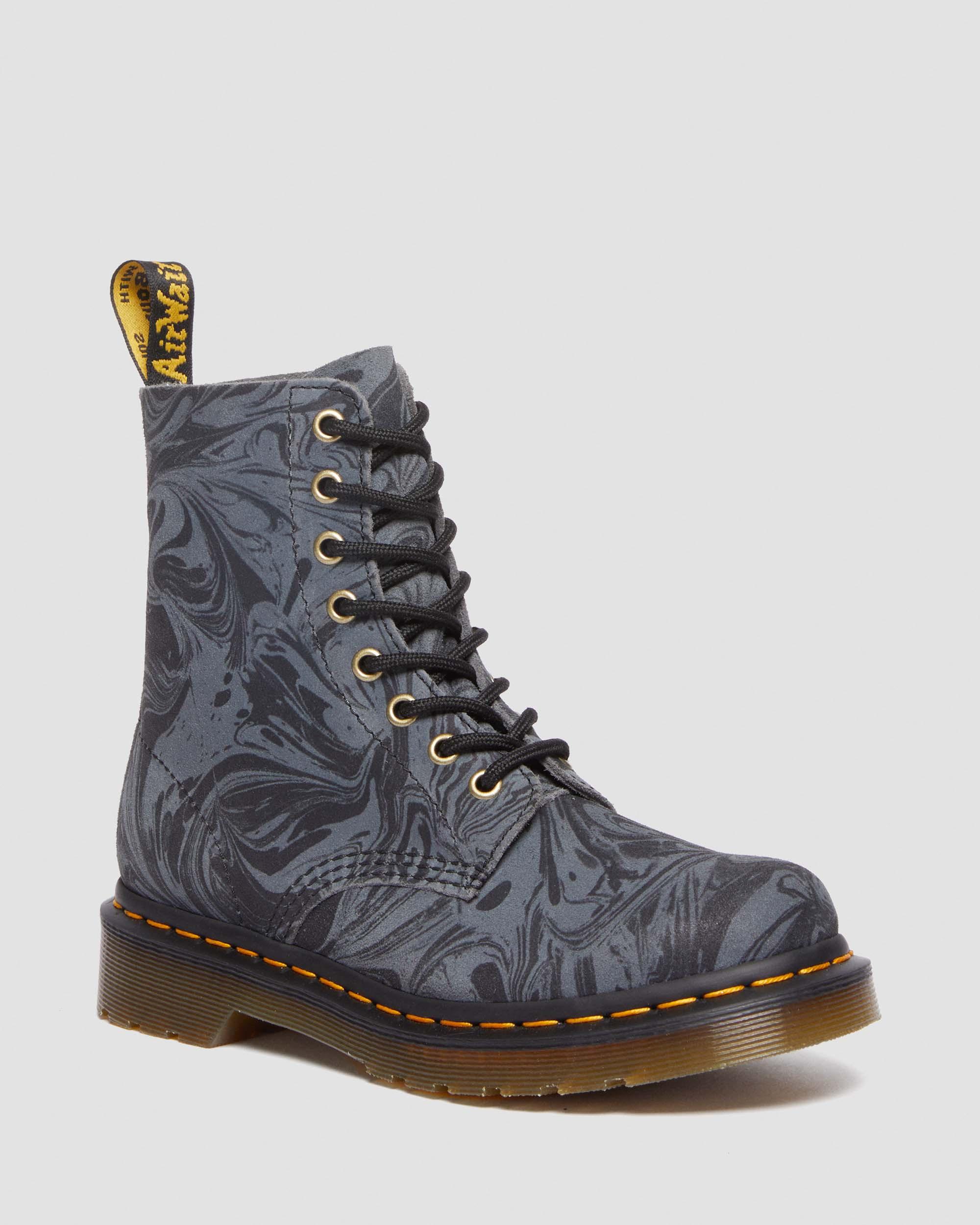 1460 Pascal Marbled Suede Lace Up Boots