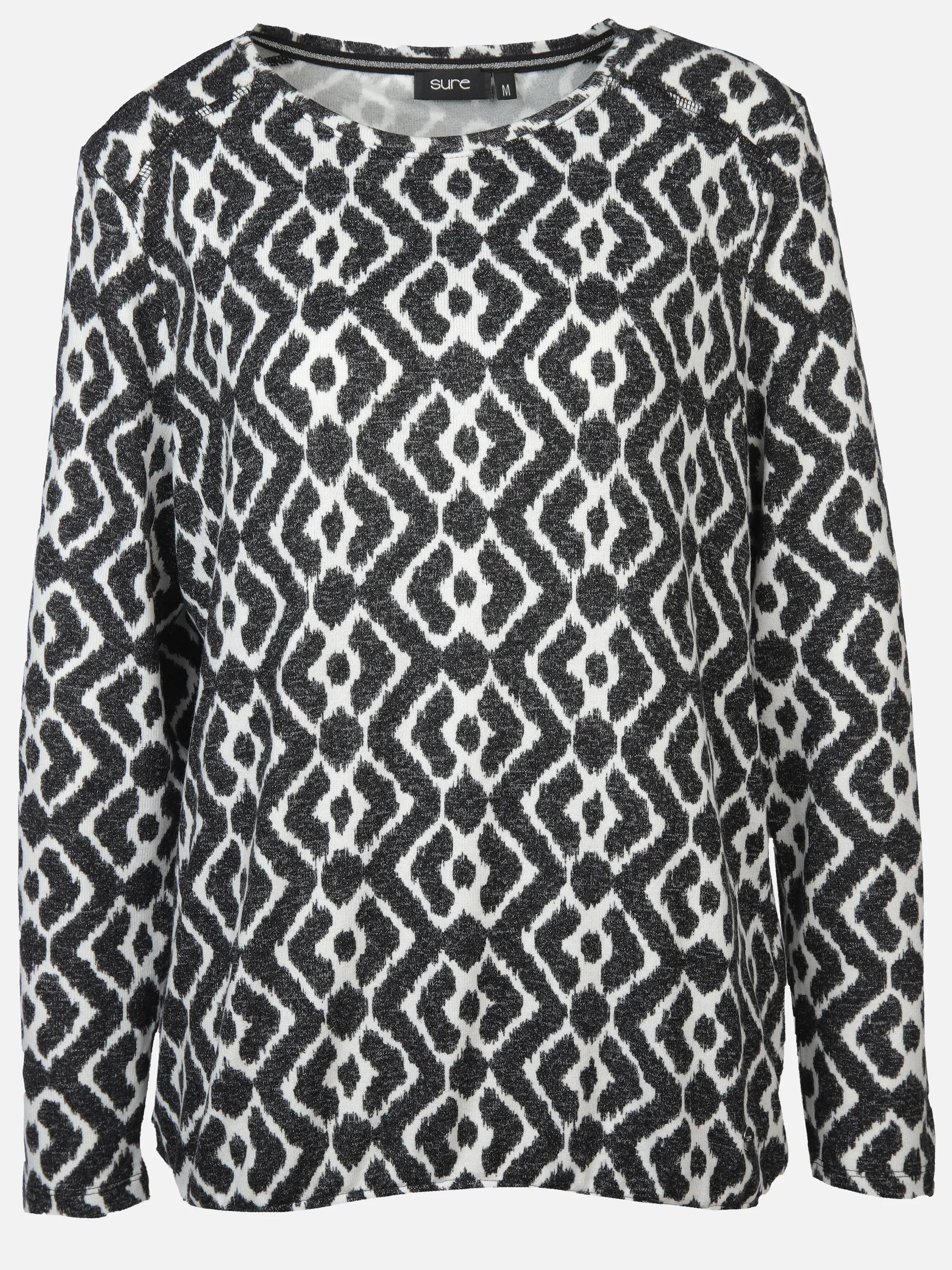 Damen Flauschshirt im abstrakten Dessin