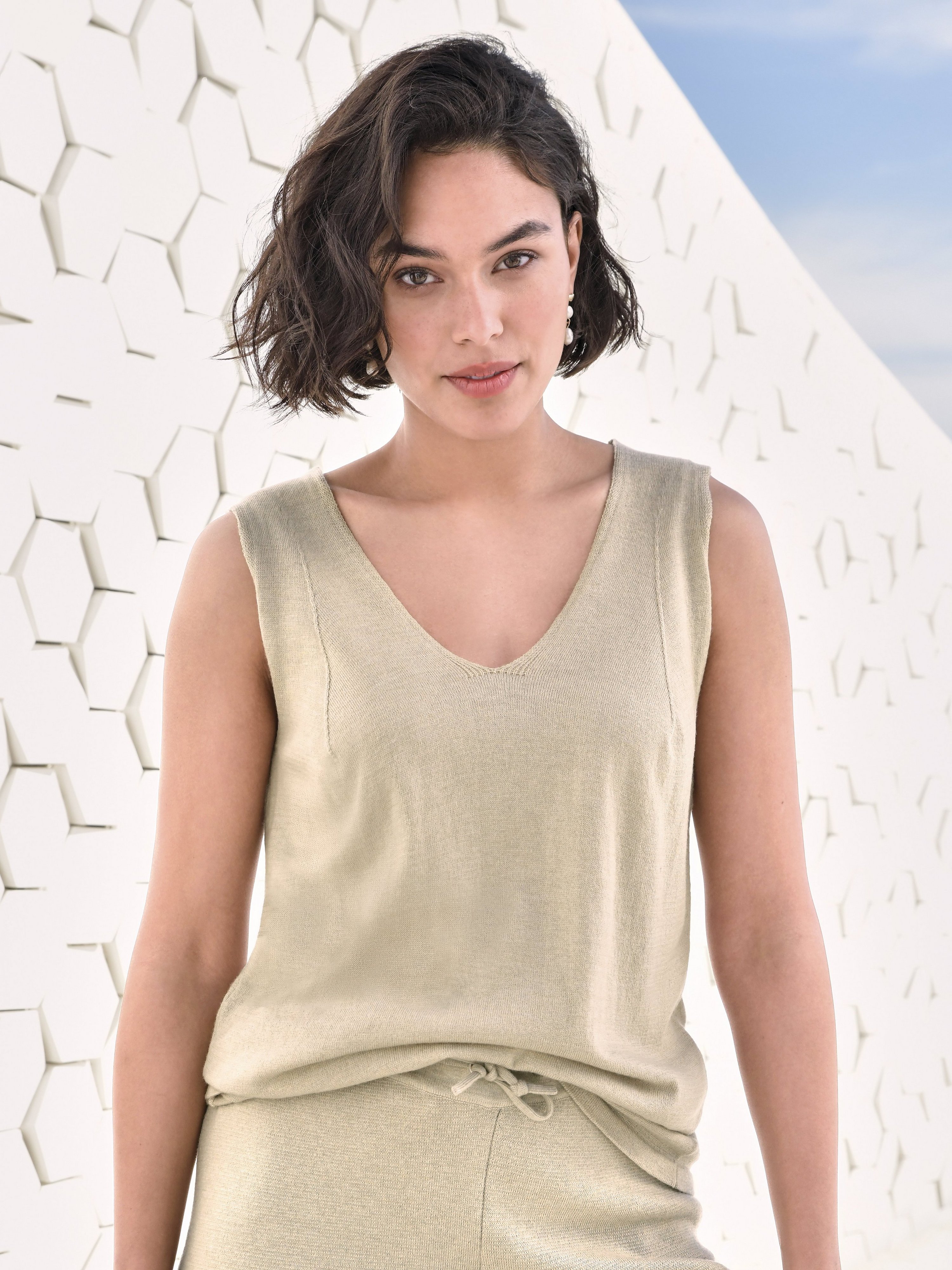 Stricktop mit V-Ausschnitt