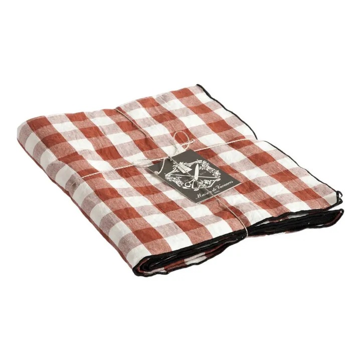 Maison de Vacances Nappe carrée Bourdon noir toile mimi | Vichy Argile