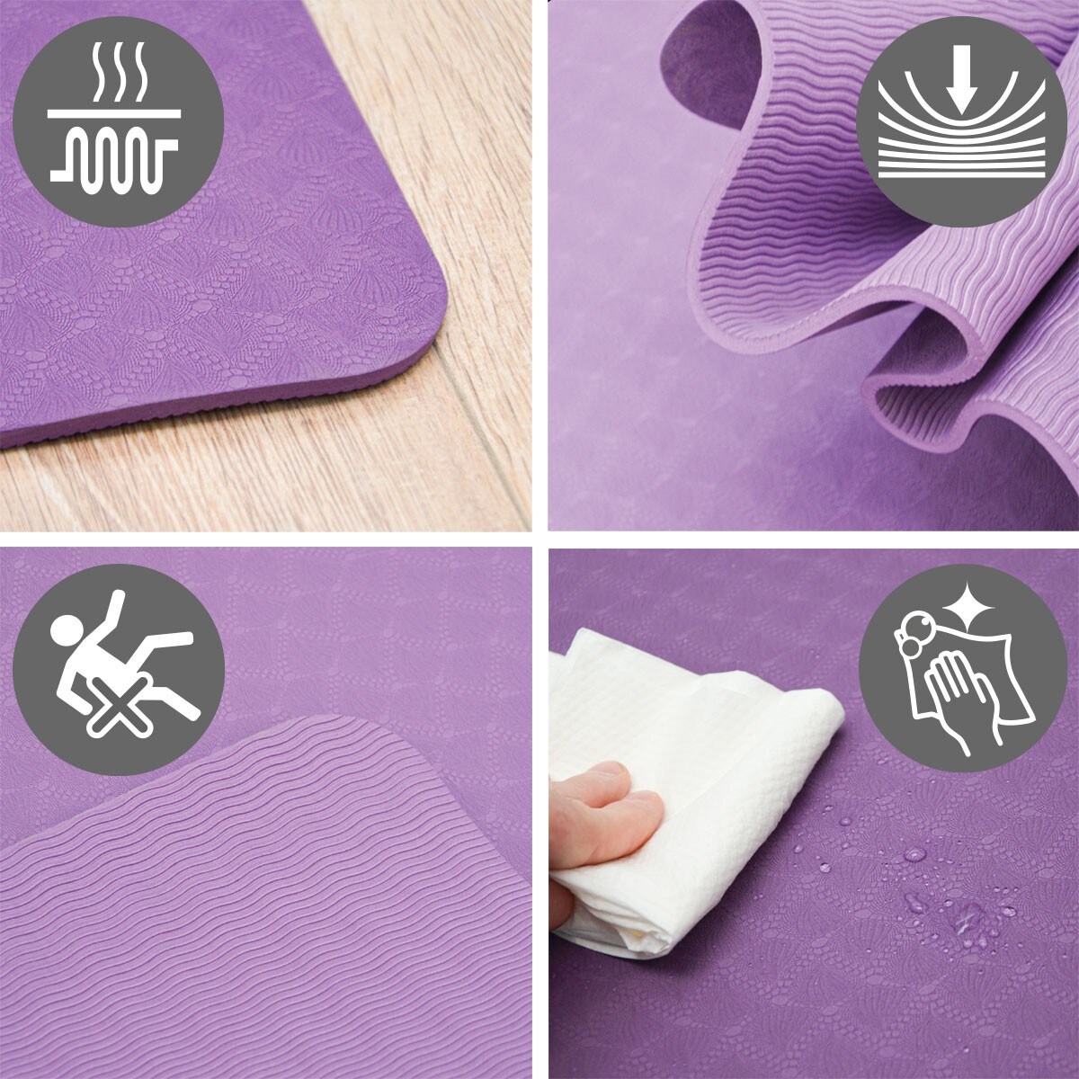 200x116 XXL Fitnessmatte - 6mm Extra Breite Yogamatte - Rutschfeste Sportmatte