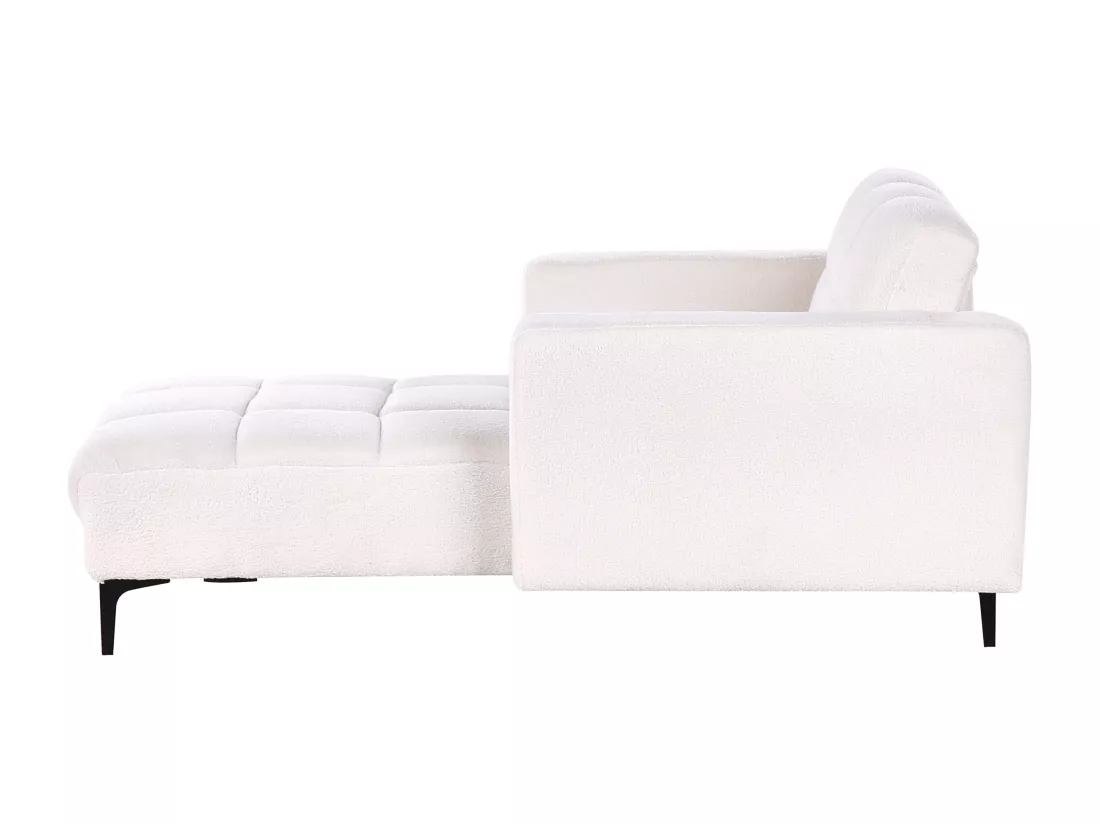 Chaise longue en bouclé blanche ALNES