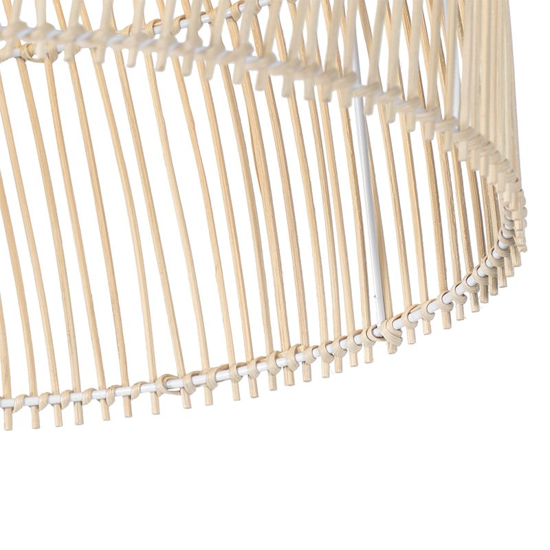 Landelijke vloerlamp wit met rotan - Sam