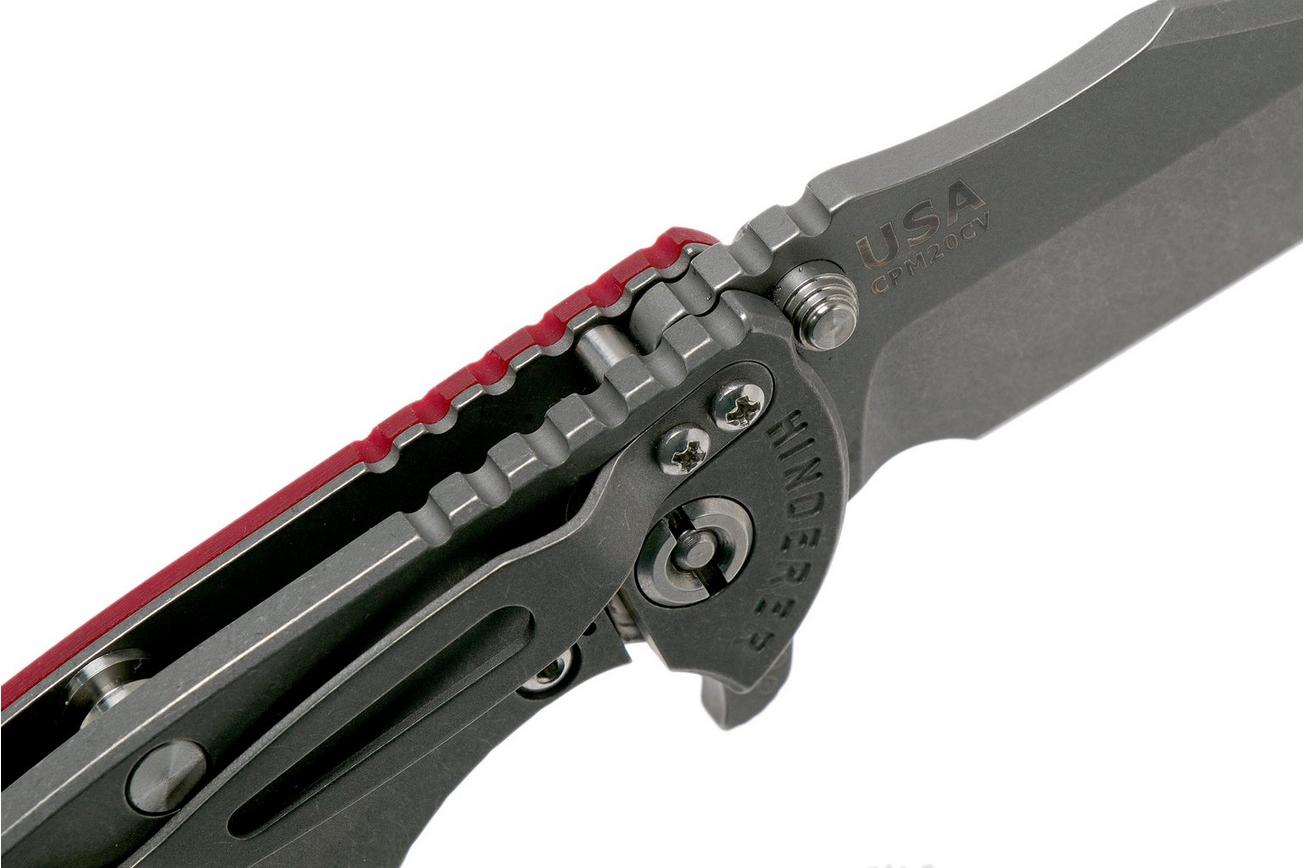 Rick Hinderer XM-18 3.5 Bowie 20CV Working Finish, Red G10 zakmes