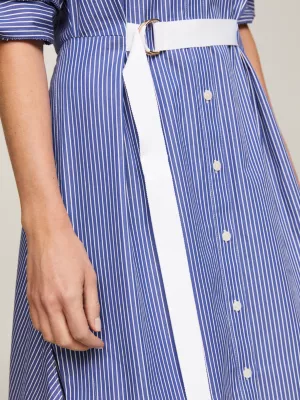 Vestido Camisa Listrado de Beisebol com Brasão