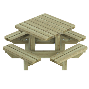 Outdoor Life Products picknicktafel Julia groen hout 120 x 120 cm