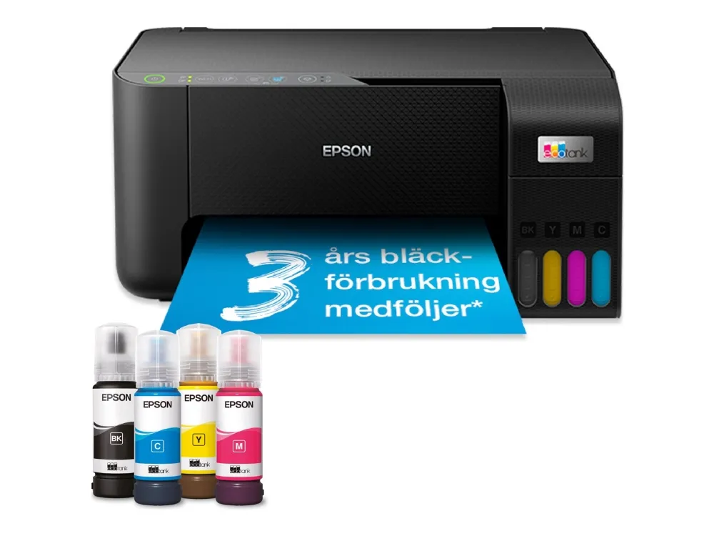 Epson EcoTank ET-2810 - Multifunktionsprinter - farve - blækprinter - ITS - A4 (medie) - op til 10 spm (udskriver) - 100 ark - USB, Wi-Fi - sort