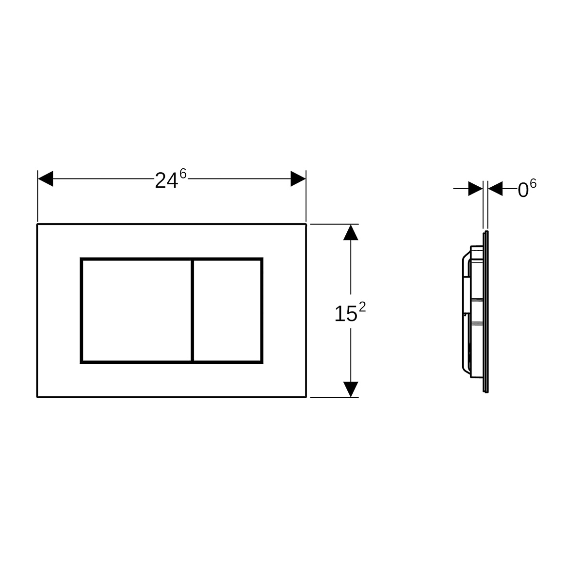 Geberit Sigma40 Square drukplaat wit glans