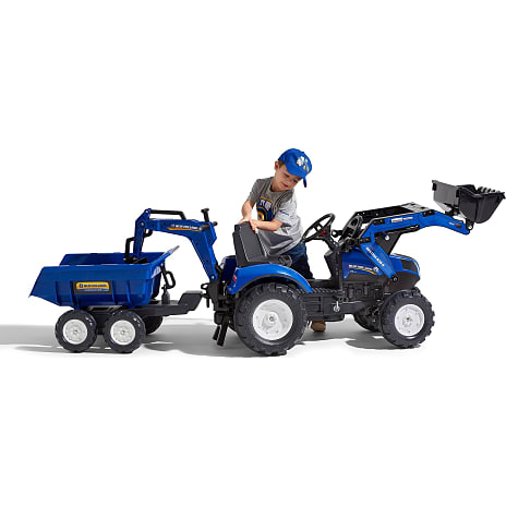Falk Toys New Holland renderaver med vogn