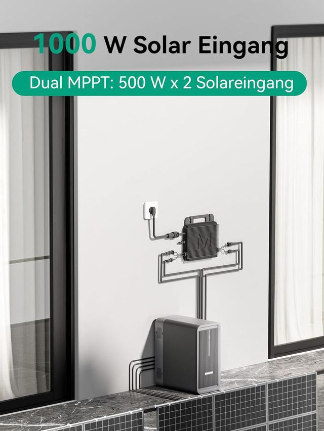 Balkonkraftwerk inkl. Speicher, 830 W/800 W
