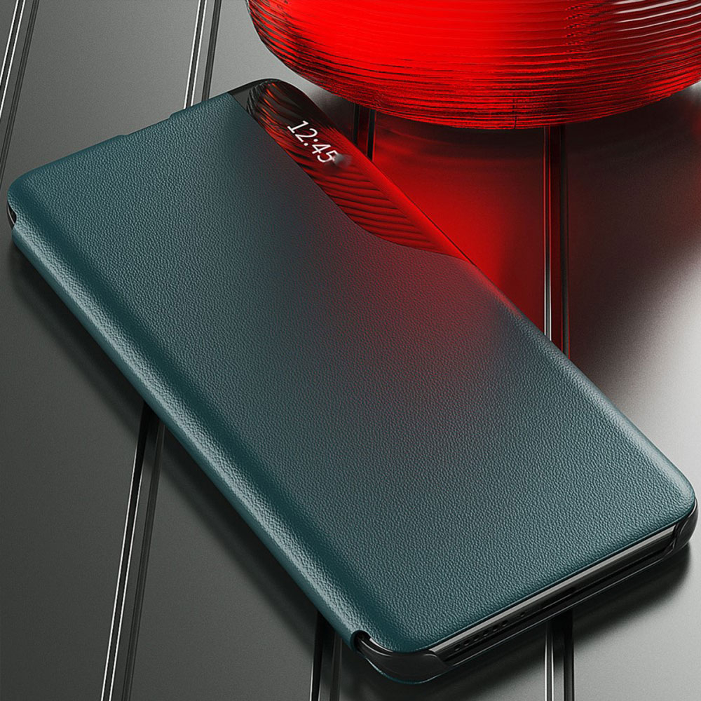 Samsung Galaxy S21 FE 5G Leder Hülle Small Window View Flip Case - Schwarz