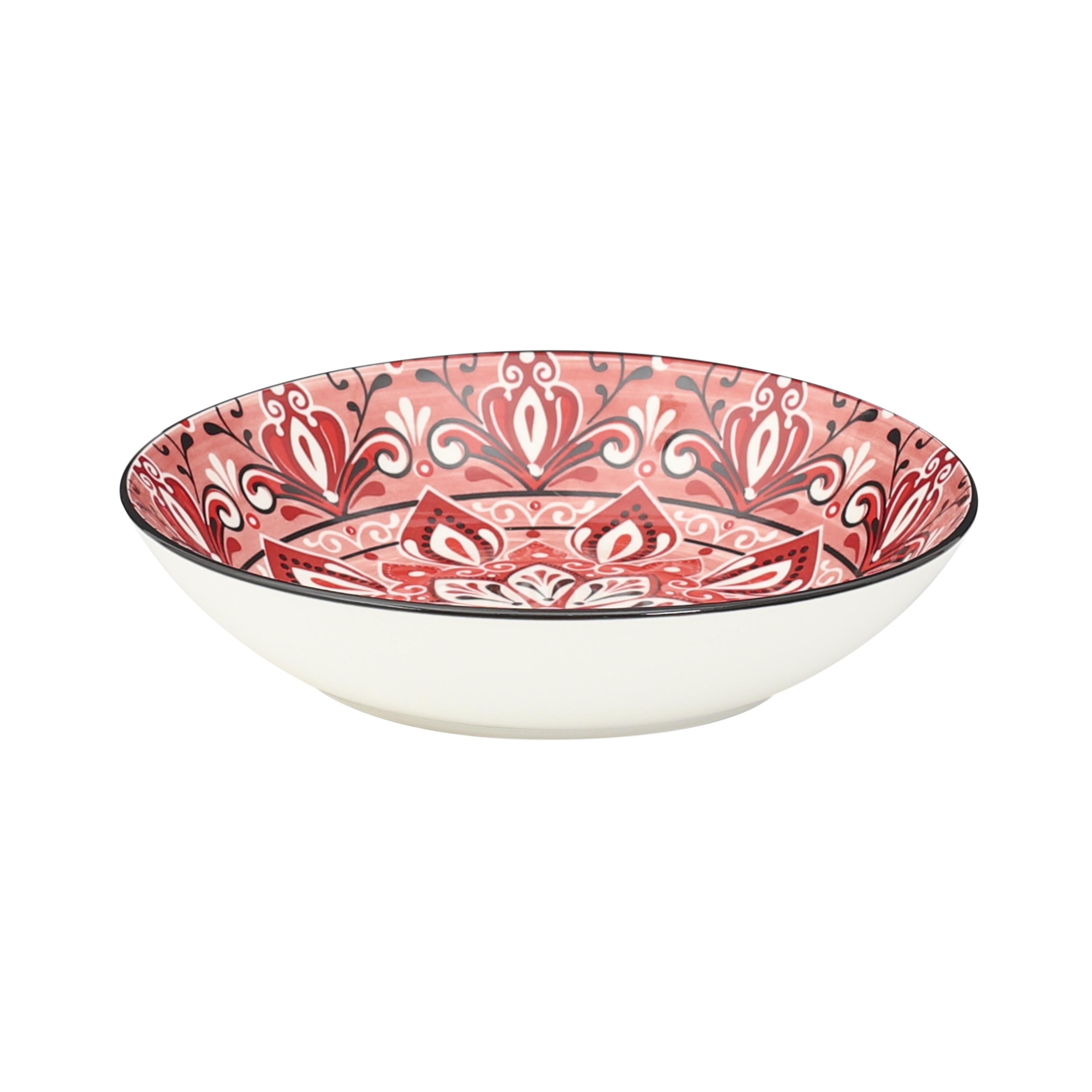 ASSIETTE CREUSE JAIPUR ROUGE D.20CM