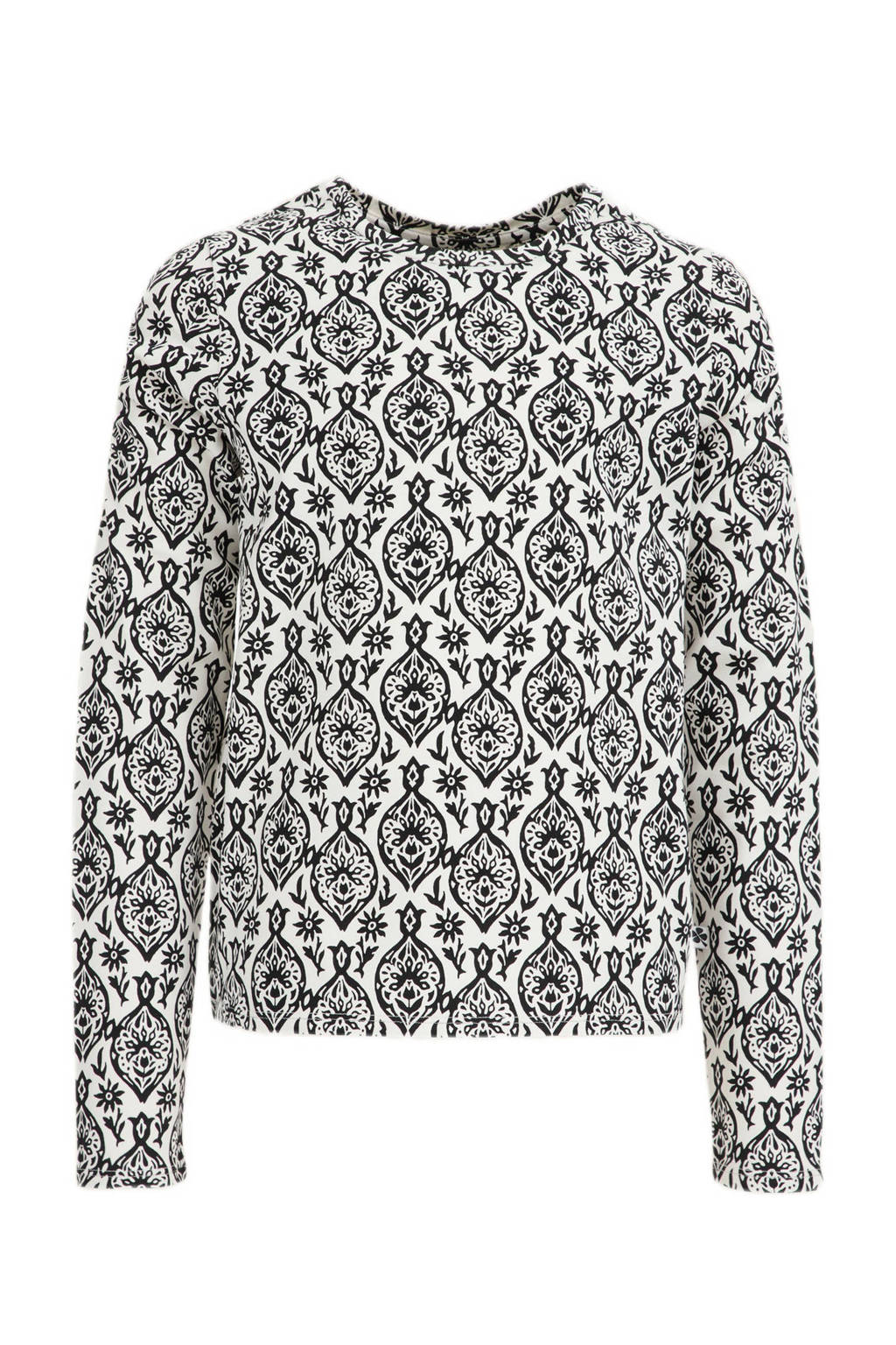 WE Fashion all over print longsleeve black uni