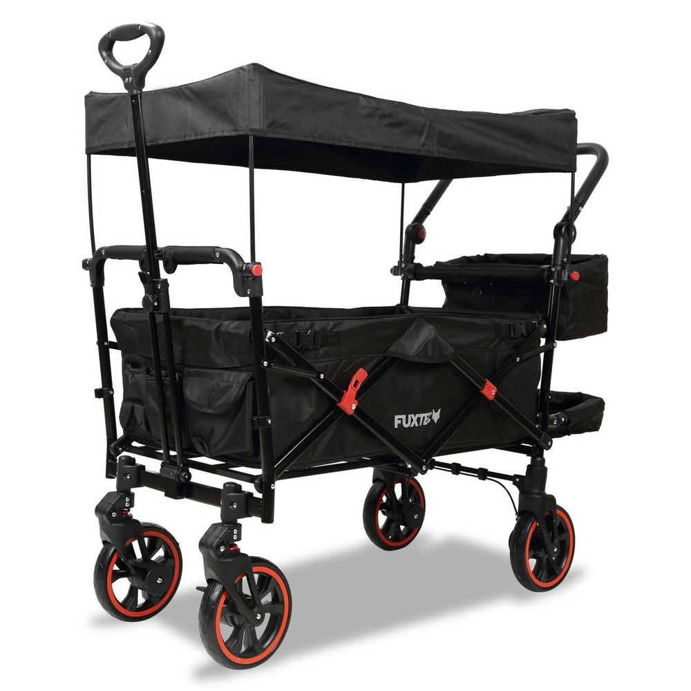 Chariot de jardin pliable noir - premium cruiser - transport charge 75 kg