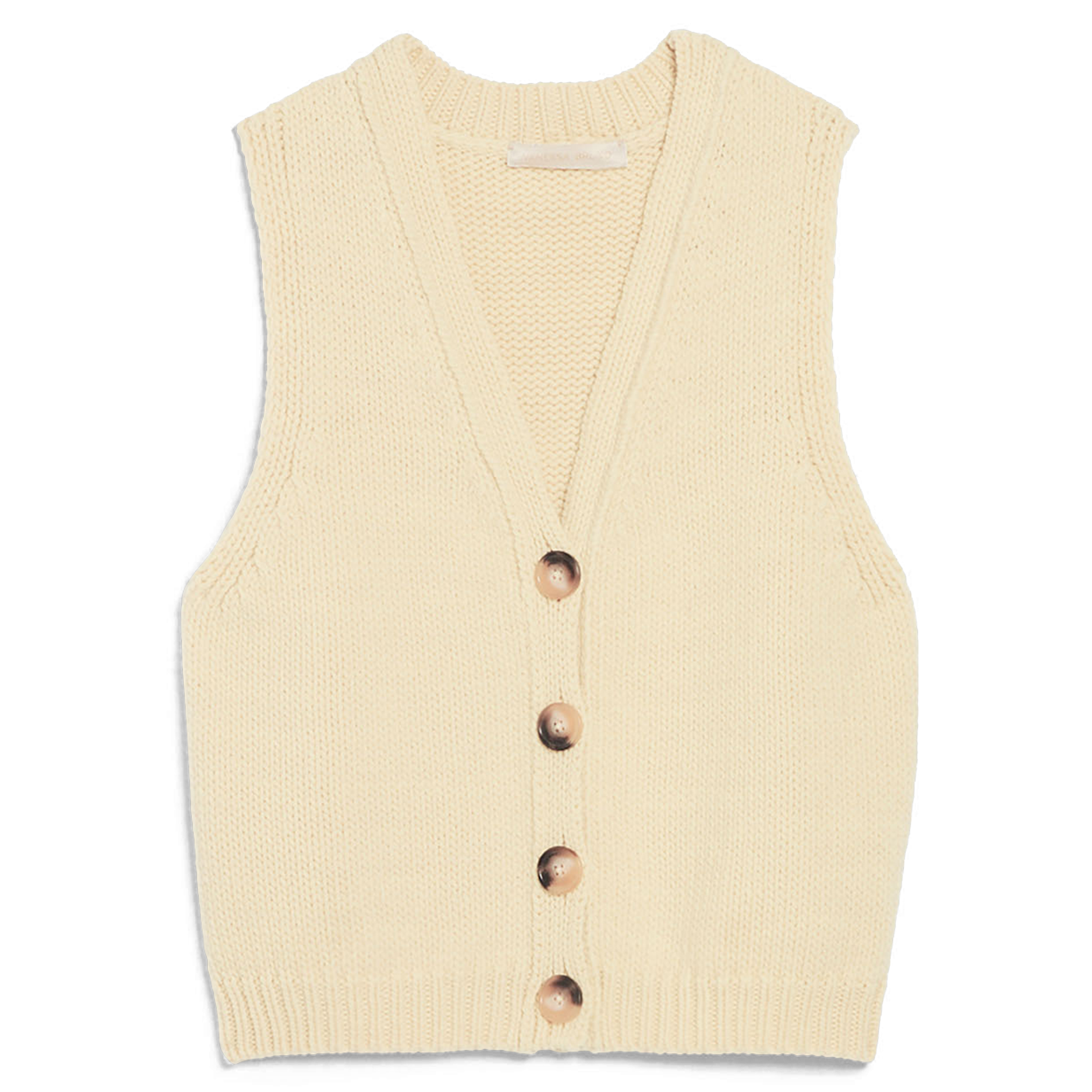 DOUNYA - Cardigan sans manches en laine| Jaune