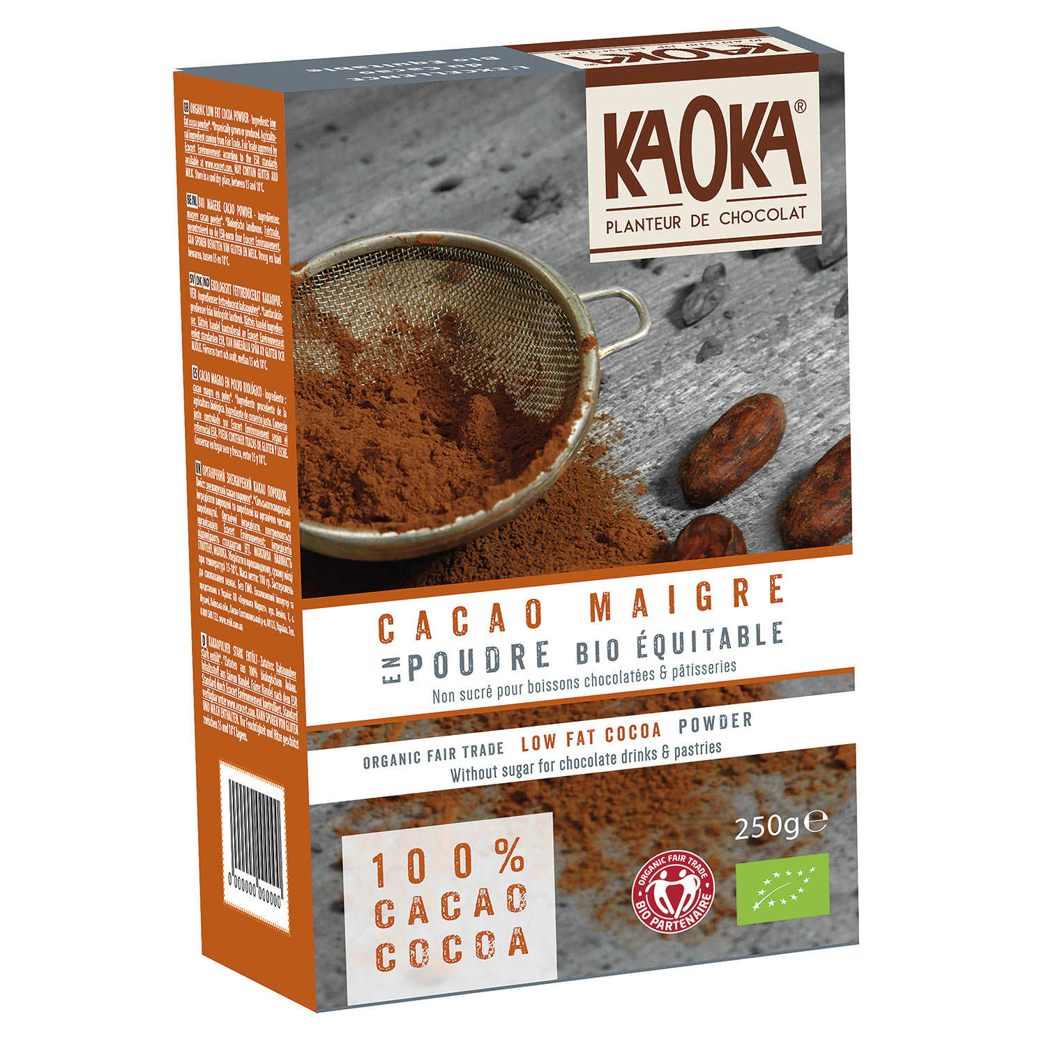 Cacao en poudre dégraissé non sucré bio équitable