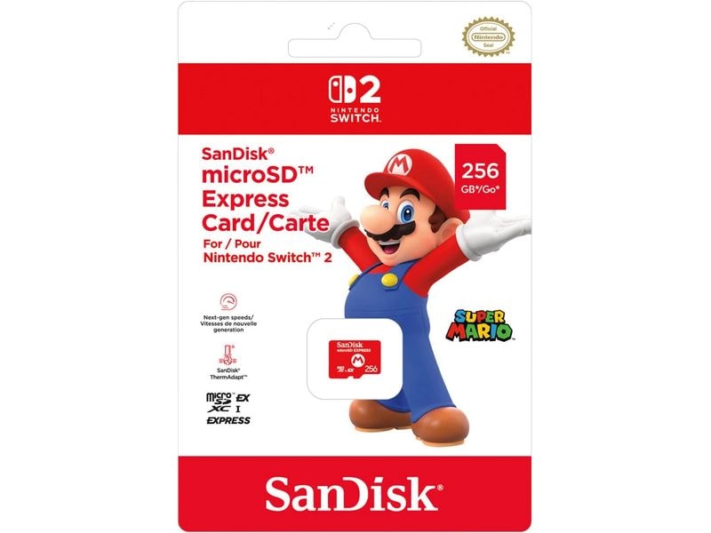 Nintendo microSDXC-Karte SanDisk Express 256 GB MicroSD für Switch 2 im Mario Design