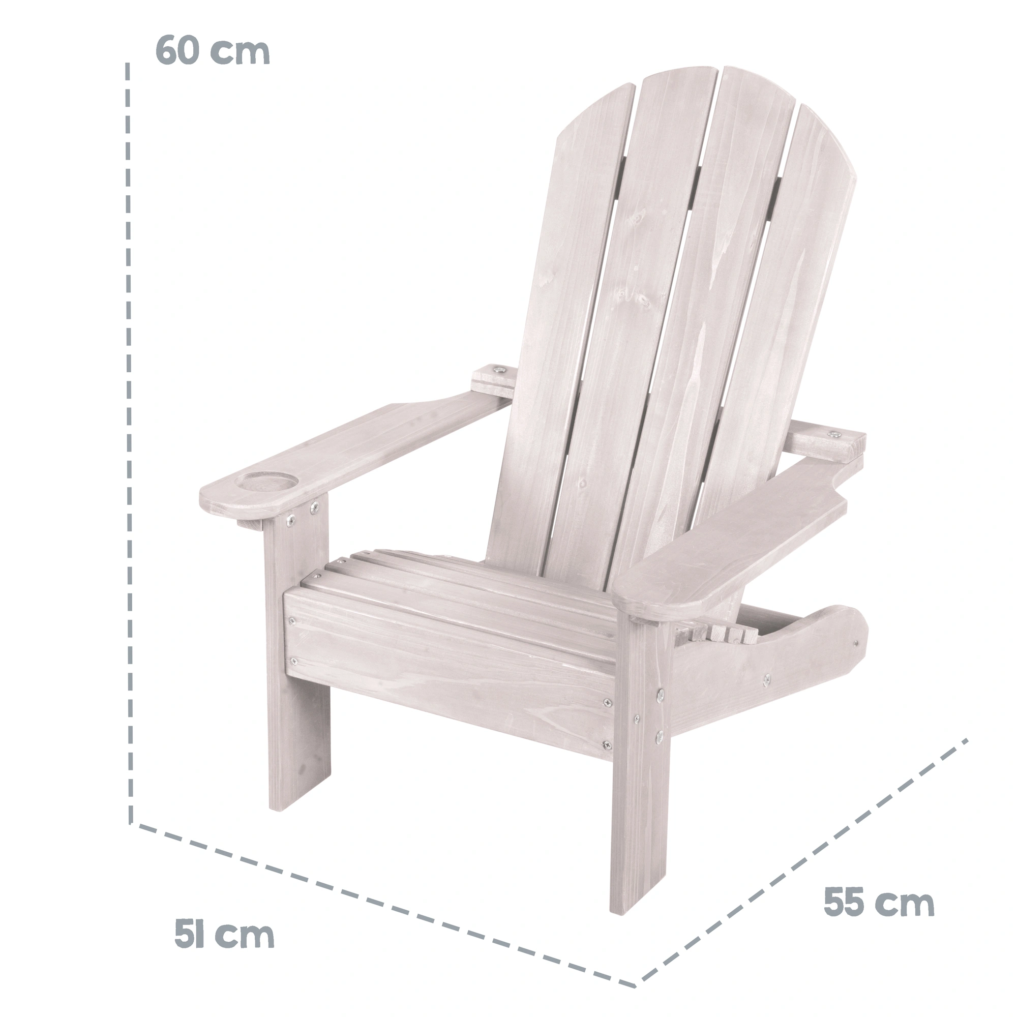 Gartenstuhl für Kinder DECK CHAIR, grau
