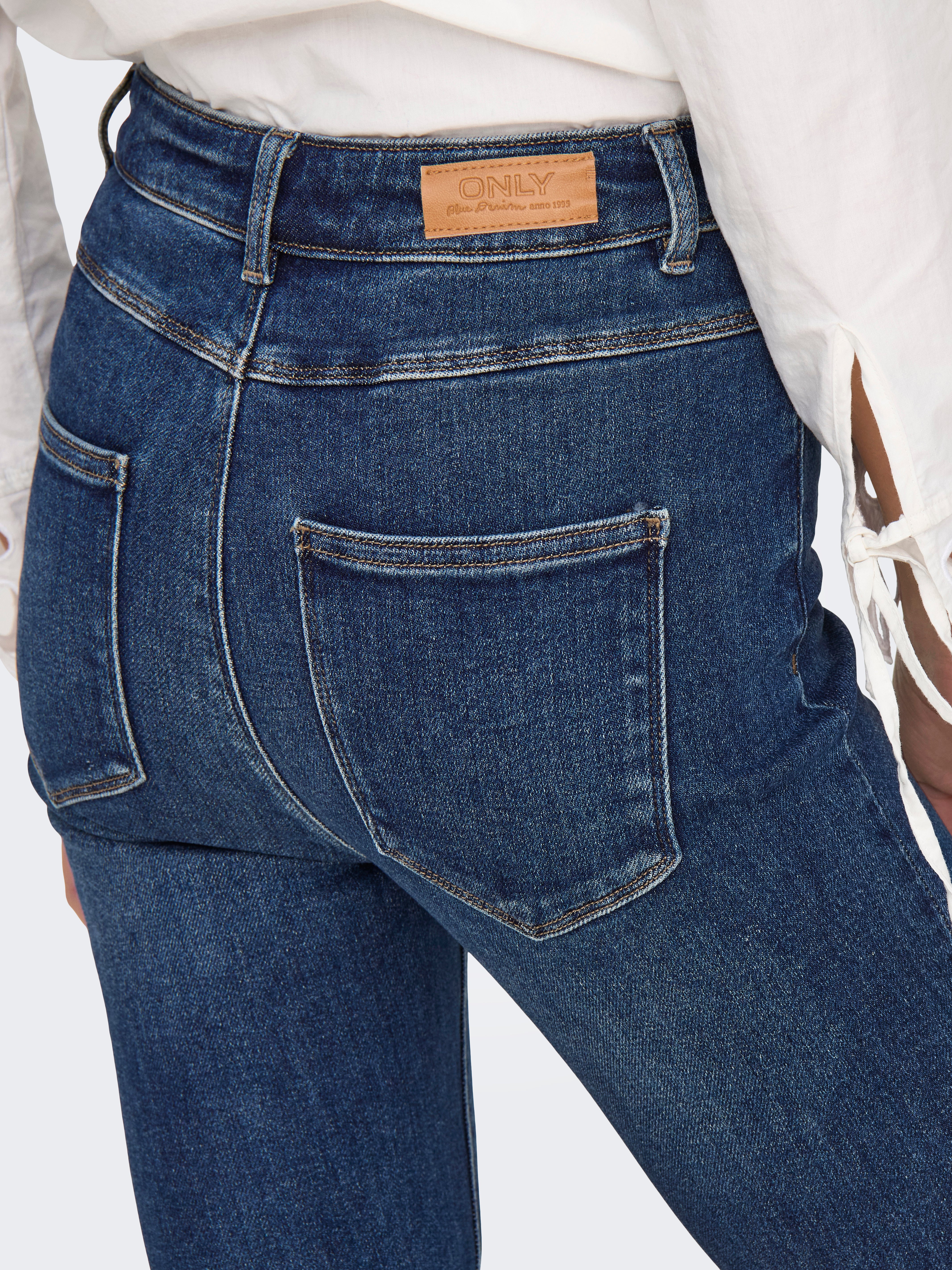 ONLMILA Hohe Taille Ausgestellt Jeans Dark Blue Denim
