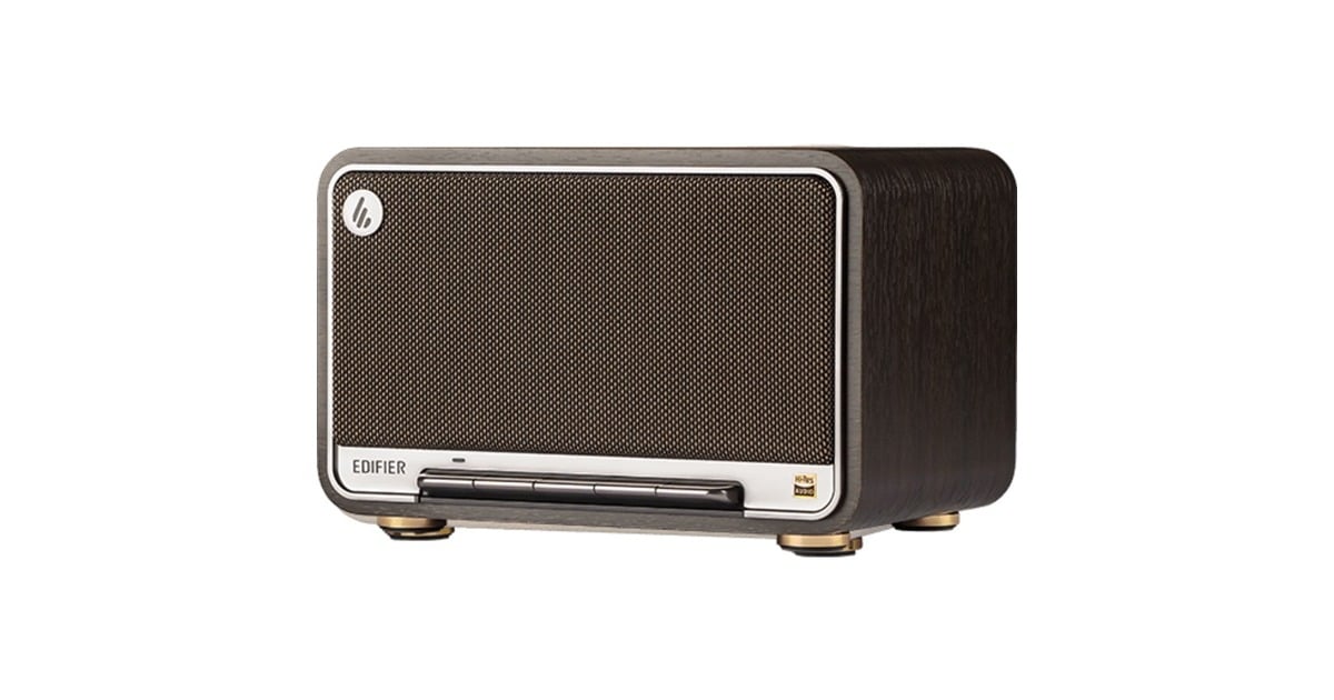 EdifierD32 Draadloze tafelluidspreker  (Donkerbruin/zilver, Bluetooth, Wi-Fi (Apple AirPlay), USB-C, AUX)