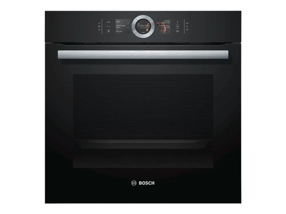 Bosch Serie | 8 HSG636BB1 - Ovn - med dampfunktion - til indbygning - niche - bredde: 56 cm - dybde: 55 cm - højde: 58.5 cm - med selv-rengøring - Klasse A  - sort