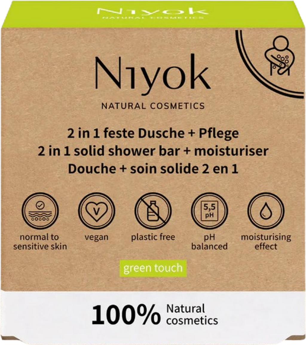 Niyok  2in1 Feste Dusche+Pflege, Green Touch (80 g)