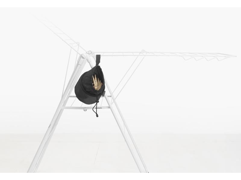 Brabantia Wäscheklammern-Beutel Schwarz, 1 Stück Waschklammer-Beutel mit Zugkordelverschluss