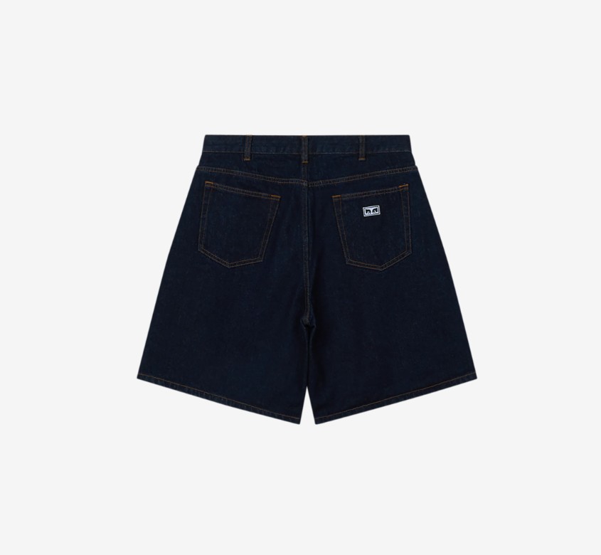 Obey Bigwig Baggy Denim Short Rinse Indigo Blue