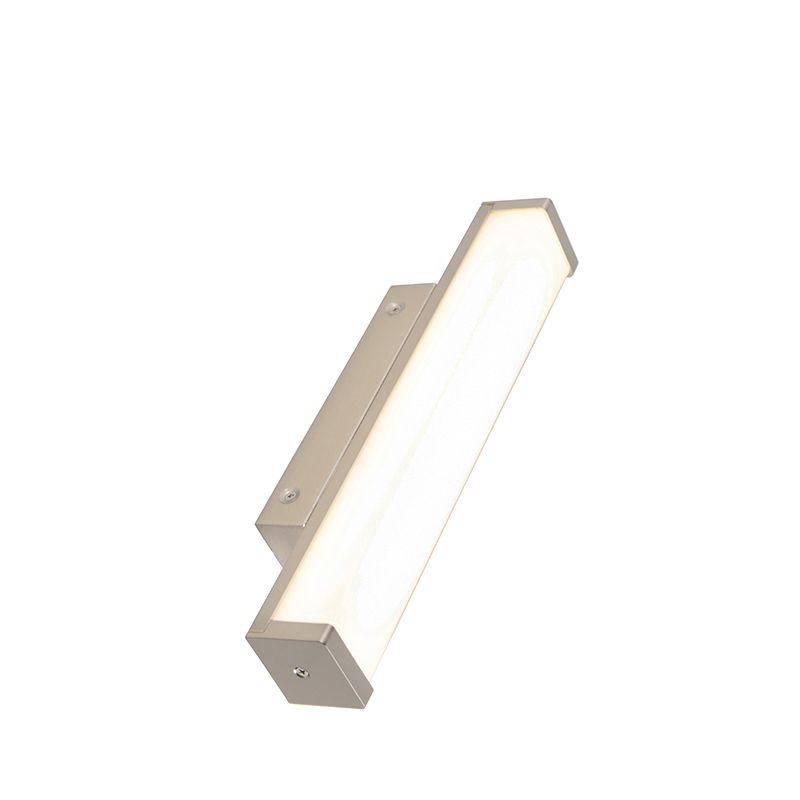 Badkamer wandlamp staal 32 cm incl. LED IP44 - Cascada